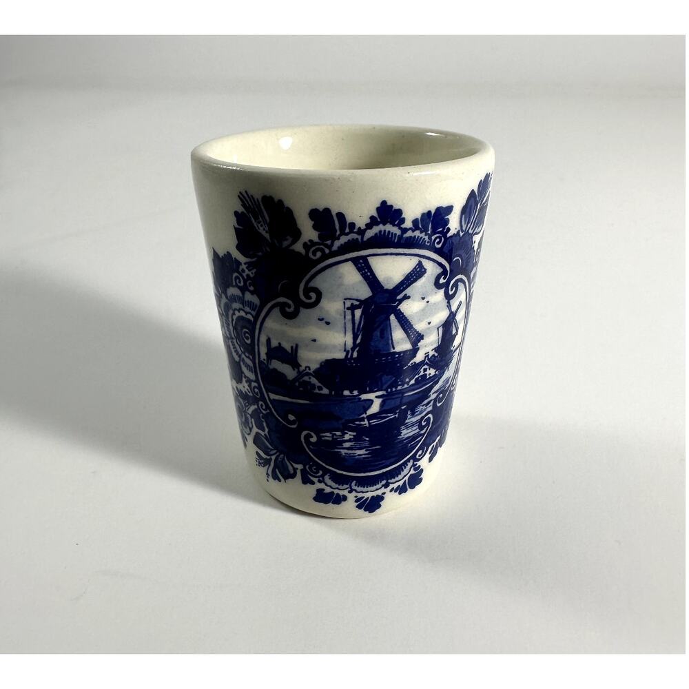 Delft Blue and White Handpainted Shot Glass from Solvang Size Small